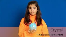  Presentation with blue yellow - Beautiful PPT theme featuring adorable-preteen-girl-with-yellow backdrop and a gold colored foreground