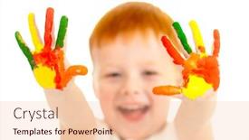  Presentation with focus - Colorful PPT theme enhanced with hands painted in bright backdrop and a lemonade colored foreground