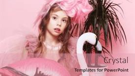  Presentation with tale - PPT theme consisting of adorable-seven-years-old-child background and a coral colored foreground