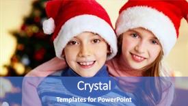  Presentation with siblings - Amazing PPT layouts having brother sister little girl embracing - adorable siblings in santa hats backdrop and a teal colored foreground