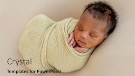  Presentation with sleeping baby - Beautiful PPT layouts featuring adorable-sleeping-african-newborn-baby backdrop and a coral colored foreground