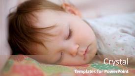  Presentation with sleeping baby - PPT theme having adorable-sleeping-baby background and a coral colored foreground