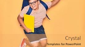  Presentation with book glasses - Presentation enhanced with adorable-student-boy-wearing-glasses background and a yellow colored foreground