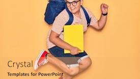  Presentation with book glasses - PPT layouts enhanced with adorable-student-boy-wearing-glasses background and a yellow colored foreground