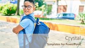  Presentation with book glasses - Cool new slide deck with adorable-student-boy-wearing-glasses backdrop and a lemonade colored foreground