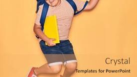  Presentation with book glasses - Slide set consisting of adorable-student-boy-wearing-glasses background and a yellow colored foreground