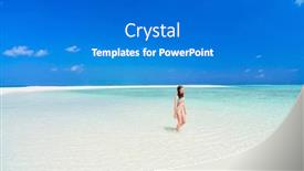  Presentation with maldives - PPT theme having adorable-teenage-girl-at-beach background and a  colored foreground