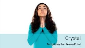  Presentation with teenage girl - Amazing slide set having adorable-teenage-girl-with-blue backdrop and a teal colored foreground