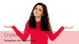  Presentation with teenage girl - Colorful presentation theme enhanced with adorable-teenage-girl-with-red backdrop and a red colored foreground