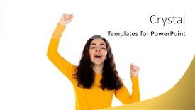  Presentation with teenage girl - PPT theme featuring adorable-teenage-girl-with-yellow background and a white colored foreground