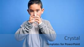  Presentation with drinking glass - Colorful slides enhanced with adorable-toddler-drinking-glass backdrop and a teal colored foreground