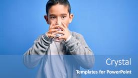  Presentation with drinking glass - Colorful presentation theme enhanced with adorable-toddler-drinking-glass backdrop and a teal colored foreground