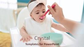  Presentation with toddler eating - Presentation theme with adorable-toddler-eating-porridge-sitting background and a lemonade colored foreground