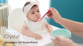  Presentation with toddler eating - Presentation having adorable-toddler-eating-porridge-sitting background and a lemonade colored foreground