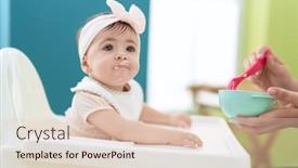  Presentation with toddler eating - Presentation enhanced with adorable-toddler-eating-porridge-sitting background and a lemonade colored foreground