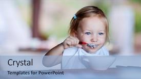  Presentation with toddler eating - Amazing slide deck having adorable toddler girl eating breakfast backdrop and a  colored foreground