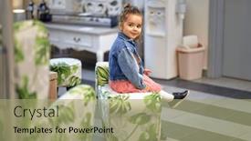  Presentation with modern - Slide set featuring adorable-toddler-girl-sitting background and a mint green colored foreground
