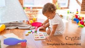  Presentation with numbers - Beautiful theme featuring adorable-toddler-learning-numbers-using backdrop and a coral colored foreground