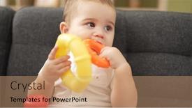  Presentation with home - Presentation theme consisting of adorable-toddler-playing-with-hoops background and a coral colored foreground