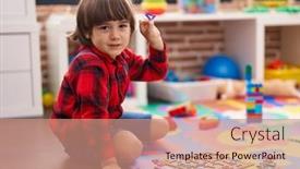  Presentation with maths - Presentation theme enhanced with adorable-toddler-playing-with-maths background and a coral colored foreground