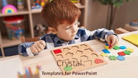  Presentation with maths - PPT theme having adorable-toddler-playing-with-maths background and a lemonade colored foreground