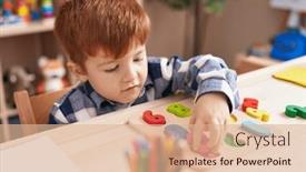  Presentation with maths - Theme having adorable-toddler-playing-with-maths background and a  colored foreground