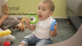  Presentation with plastic - Theme featuring adorable-toddler-playing-with-plastic background and a coral colored foreground