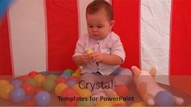  Presentation with circus - Presentation theme featuring adorable-toddler-playing-with-toys background and a red colored foreground