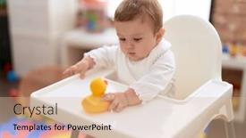  Presentation with baby sitting - Presentation theme with adorable-toddler-sitting-on-baby background and a coral colored foreground