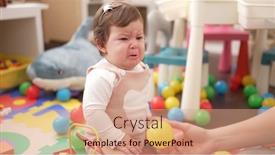  Presentation with floor - Slide deck with adorable-toddler-sitting-on-floor background and a coral colored foreground