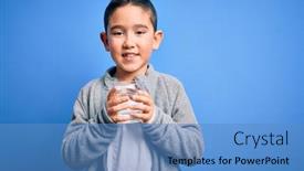  Presentation with water glass - Presentation design having adorable-toddler-smiling-happy background and a teal colored foreground