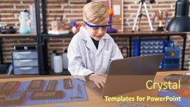  Presentation with confident - Slide deck consisting of adorable-toddler-student-smiling-confident background and a coral colored foreground