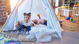  Presentation with toddlers - Slides featuring adorable-toddlers-lying-down-over background and a light blue colored foreground