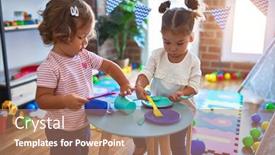  Presentation with food meals - Slides consisting of adorable-toddlers-playing-meals-using background and a coral colored foreground
