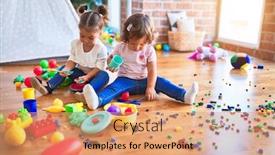  Presentation with food meals - Presentation design enhanced with adorable-toddlers-playing-meals-using background and a coral colored foreground