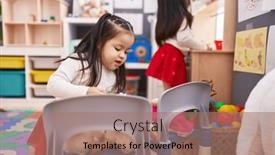  Presentation with doll - Slide deck enhanced with adorable-twin-girls-playing-meal background and a coral colored foreground