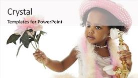  Presentation with pink pearls - Audience pleasing slides consisting of adorable two year old diva backdrop and a white colored foreground