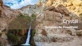  Presentation with journey - Beautiful theme featuring adorable waterfall among rocks parched backdrop and a  colored foreground