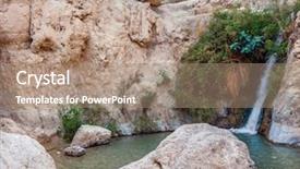  Presentation with journey - Presentation design consisting of adorable waterfall among rocks parched background and a  colored foreground