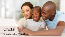  Presentation with african american church family - Beautiful theme featuring adorable young african american family backdrop and a soft green colored foreground