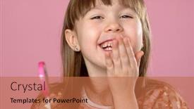  Presentation with lollypop - Slide deck featuring adorable-young-girl-posing background and a red colored foreground