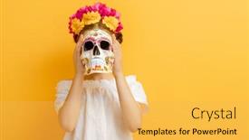  Presentation with mexican day - Colorful presentation enhanced with adorable-zombie-in-flower-wreath backdrop and a yellow colored foreground