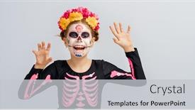  Presentation with mexican day - Slides having adorable-zombie-in-flower-wreath background and a light gray colored foreground