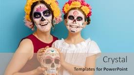  Presentation with zombies - Audience pleasing slides consisting of adorable-zombies-in-flower-wreaths backdrop and a coral colored foreground