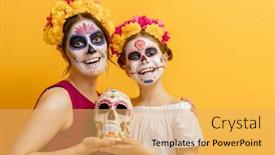  Presentation with zombies - Theme having adorable-zombies-in-flower-wreaths background and a yellow colored foreground