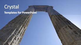  Presentation with antique - Colorful presentation theme enhanced with adoration god - view of temple of apollo backdrop and a ocean colored foreground