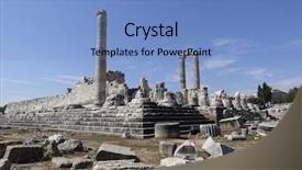  Presentation with view of rotterdam city - Beautiful slide deck featuring adoration god - view of temple of apollo backdrop and a teal colored foreground