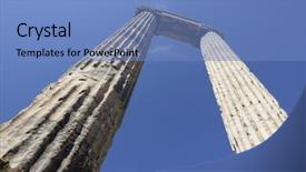  Presentation with antique - Cool new slide deck with adoration god - view of temple of apollo backdrop and a teal colored foreground