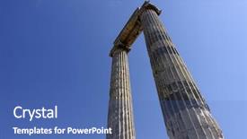  Presentation with antique - Presentation theme featuring adoration god - view of temple of apollo background and a ocean colored foreground