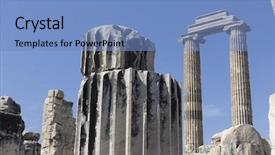  Presentation with antique - Colorful PPT theme enhanced with adoration god - view of temple of apollo backdrop and a  colored foreground